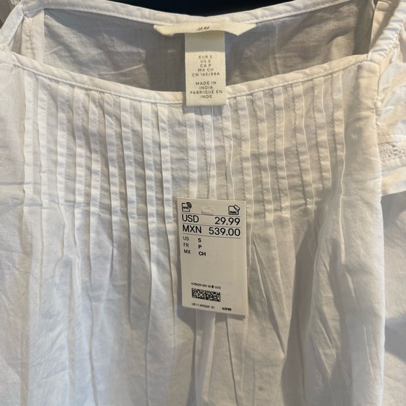 White h&m peasant blouse - Picture 2 of 3